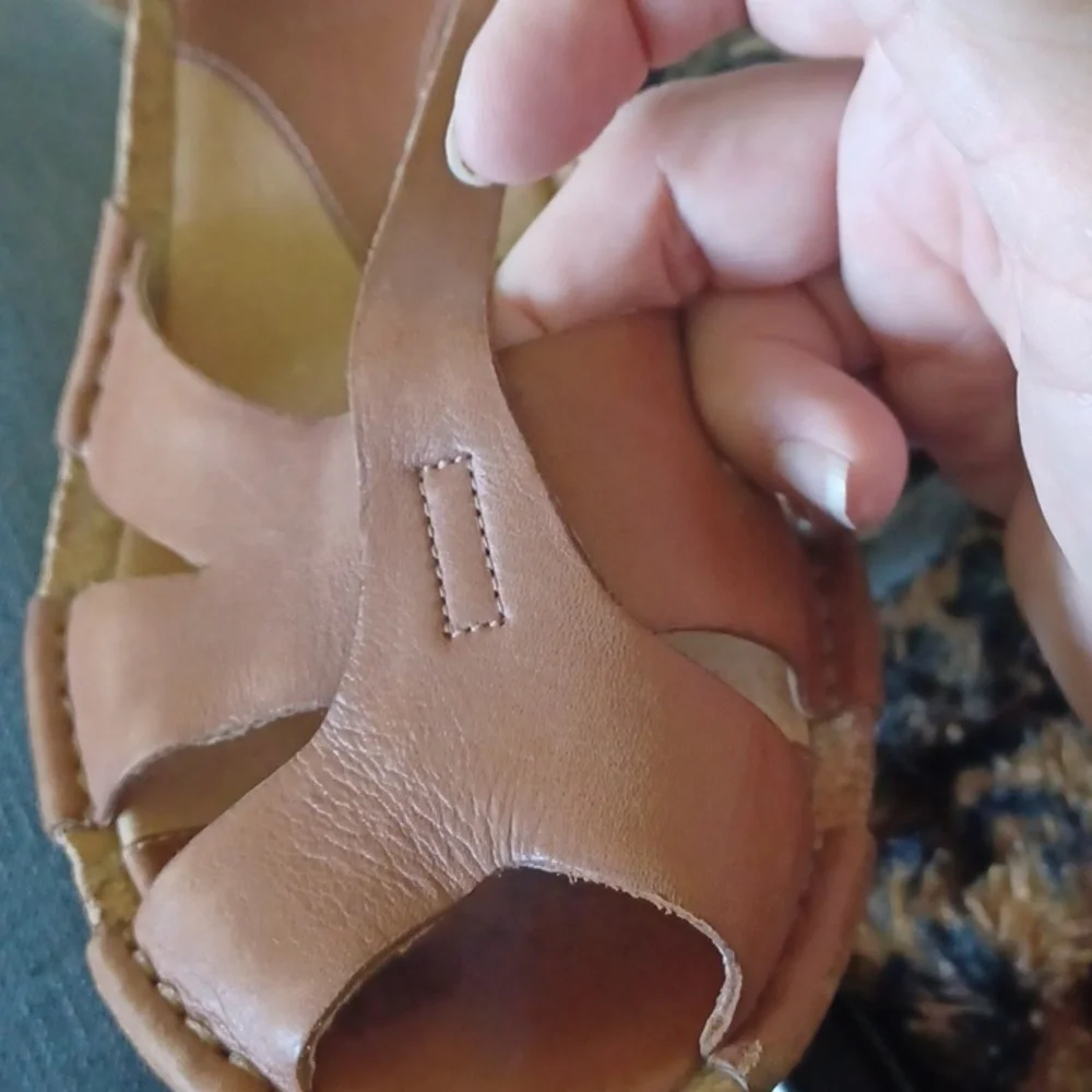 Clarks Artisan Alameda Cork Leather Wedge Sandals